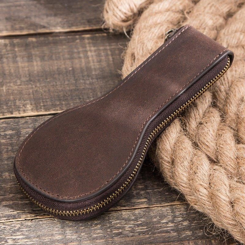 Boîtier Montre Unique Cuir Avec Fermeture Éclair Pour Homme