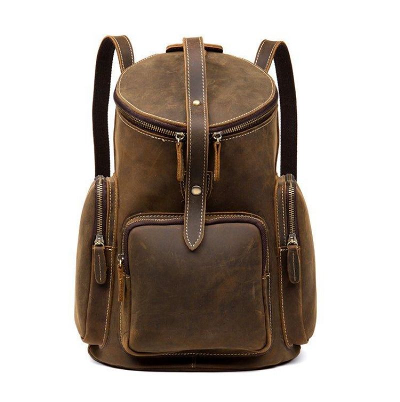 Crazy Horse Sac À Dos Cuir Véritable Pour Hommes Vintage