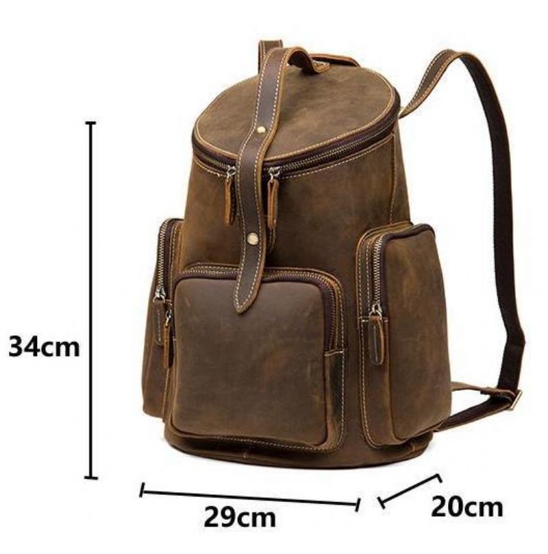 Crazy Horse Sac À Dos Cuir Véritable Pour Hommes Vintage