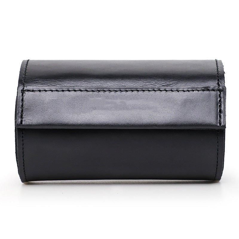 Étui À Montre Cuir Noir Pour 2 Montres