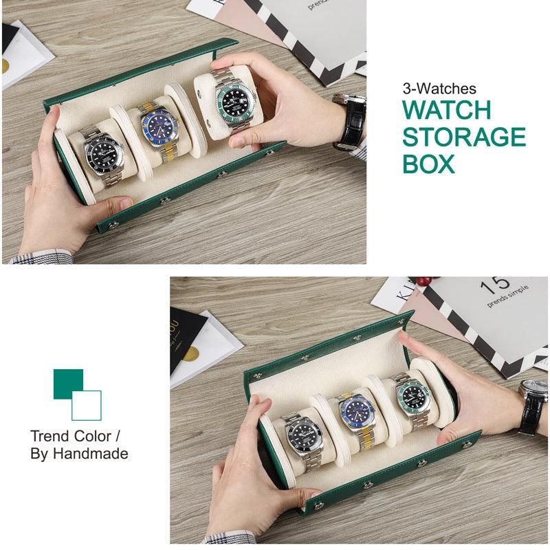 Étui À Montre Cuir Tendance Pour 3 Montres