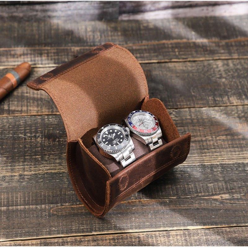 Étui À Roulettes Cuir Tendance Pour 2 Montres