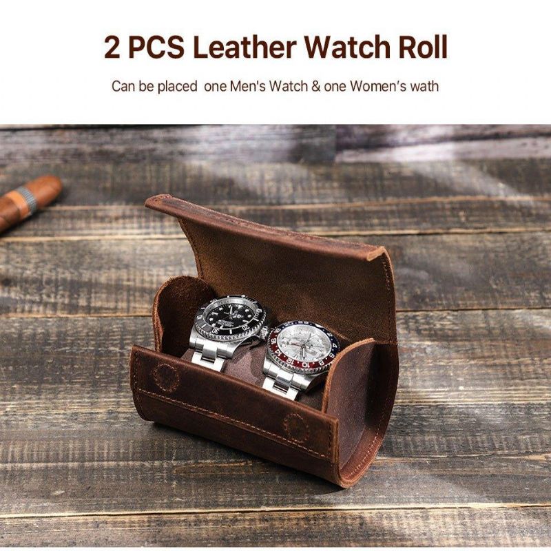 Étui À Roulettes Cuir Tendance Pour 2 Montres