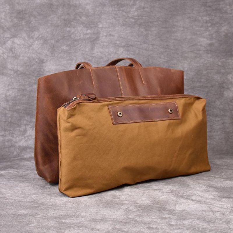 Grand Fourre-tout Cuir Avec Poche Intérieure