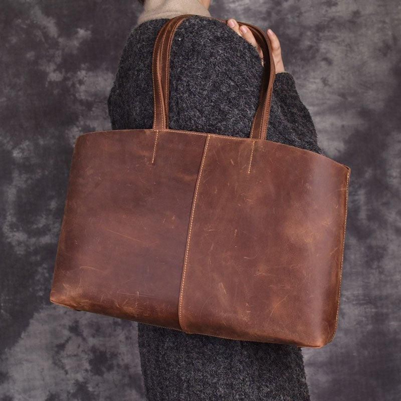 Grand Fourre-tout Cuir Avec Poche Intérieure