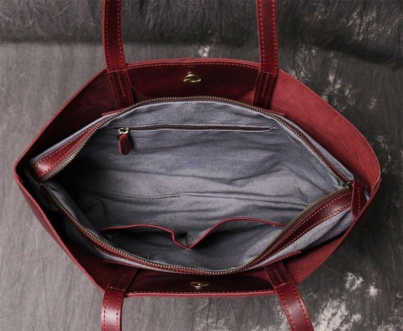 Grand Fourre-tout Cuir Avec Poche Intérieure