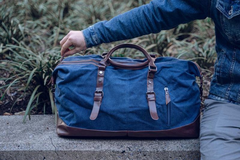 Grand Fourre-tout Nuit Toile Cuir 22 Pouces