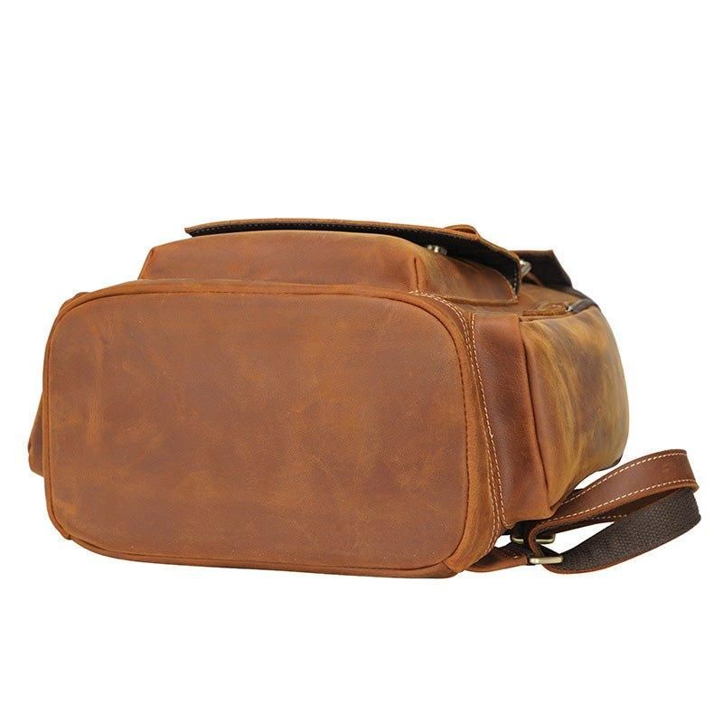 Grand Sac À Dos Cuir Pour Ordinateur Portable Voyage Scolaire