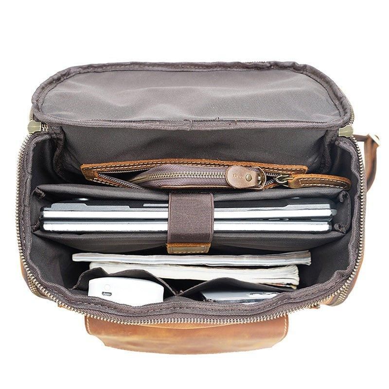 Grand Sac À Dos Cuir Pour Ordinateur Portable Voyage Scolaire