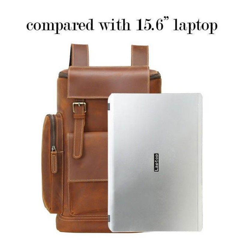 Grand Sac À Dos Cuir Pour Ordinateur Portable Voyage Scolaire