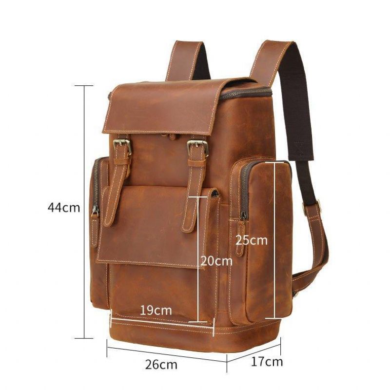 Grand Sac À Dos Cuir Pour Ordinateur Portable Voyage Scolaire