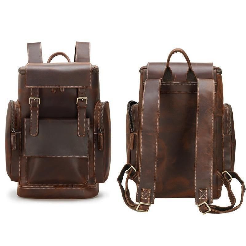 Grand Sac À Dos Cuir Pour Ordinateur Portable Voyage Scolaire