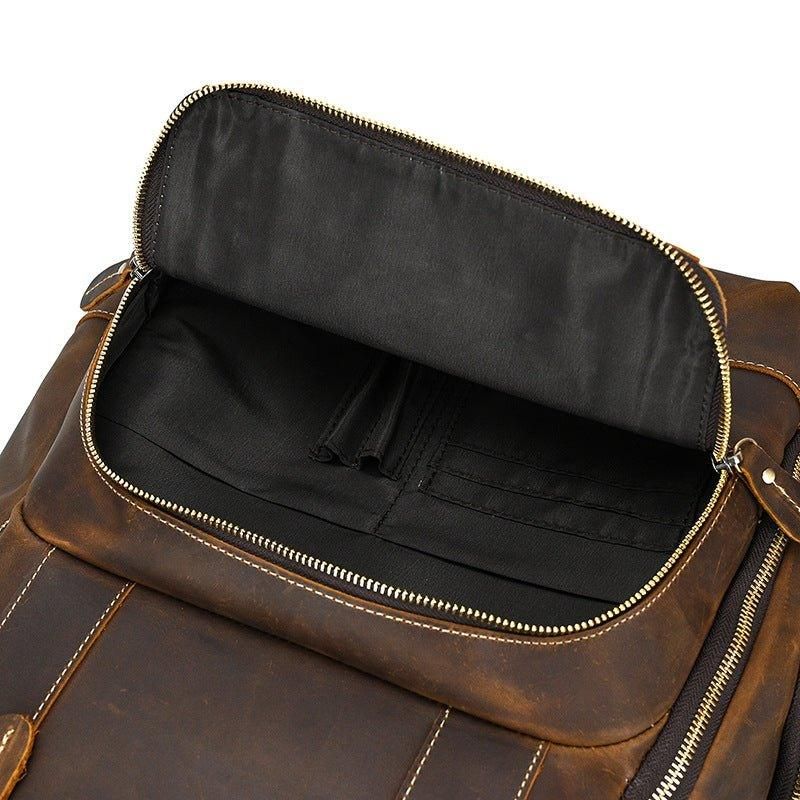 Grand Sac À Dos Cuir Vintage Pour Hommes Le Voyage