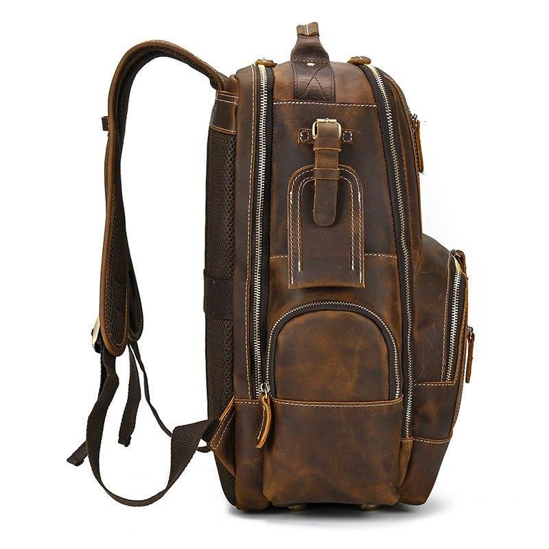 Grand Sac À Dos Cuir Vintage Pour Hommes Le Voyage