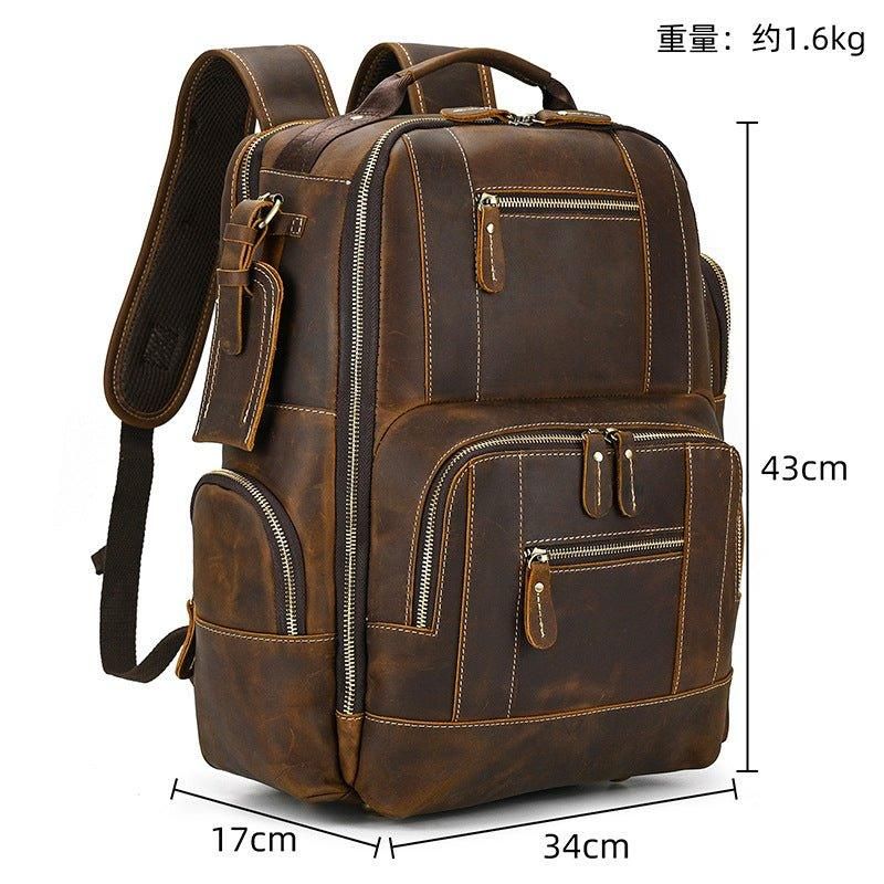 Grand Sac À Dos Cuir Vintage Pour Hommes Le Voyage