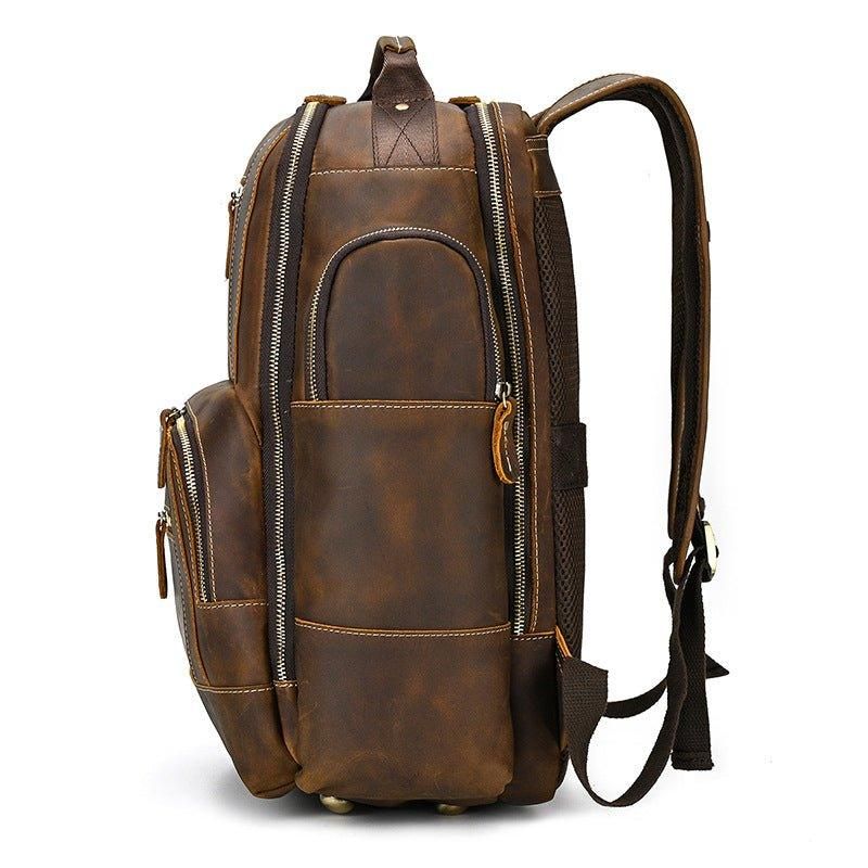 Grand Sac À Dos Cuir Vintage Pour Hommes Le Voyage