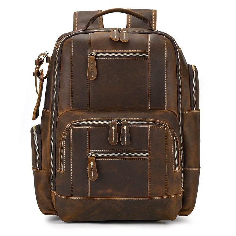 Grand Sac À Dos Cuir Vintage Pour Hommes Le Voyage