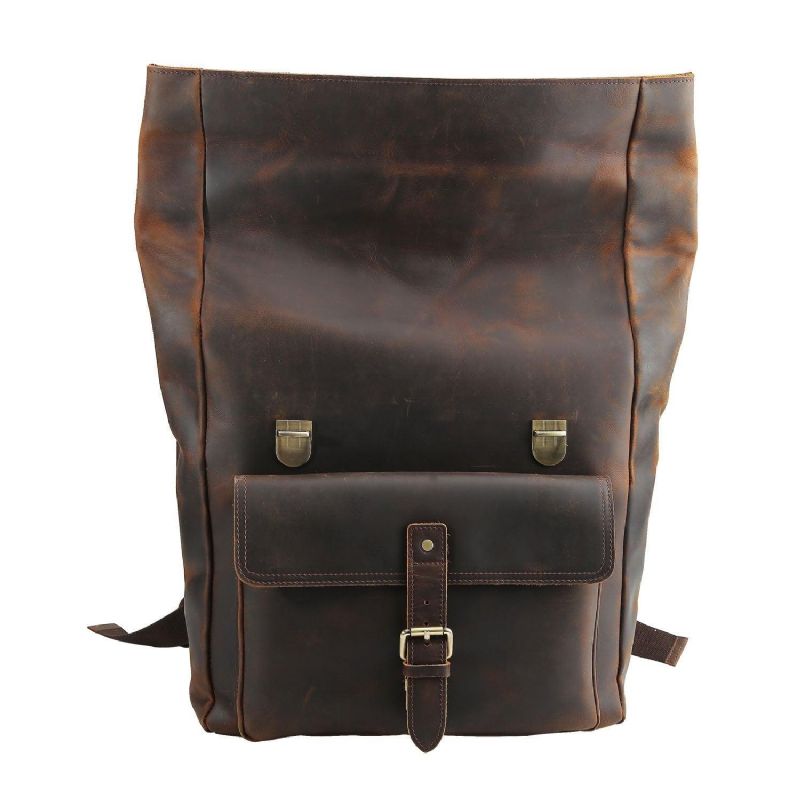 Grand Sac À Dos Roulettes Cuir Pour Ordinateur Portable 17 Pouces