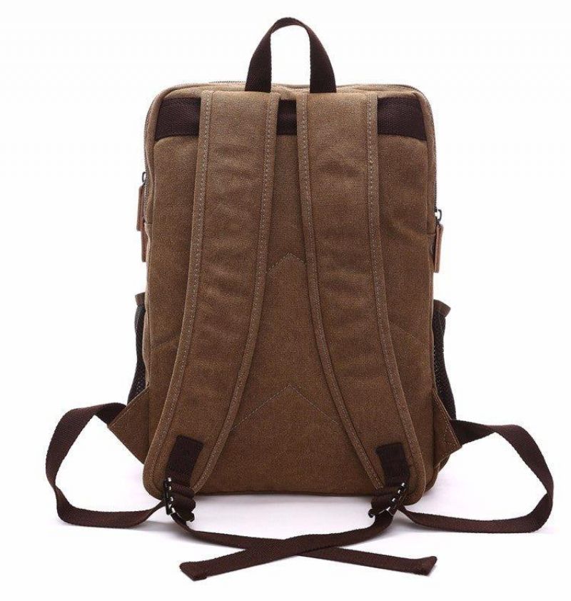 Grand Sac À Dos Toile Vintage Pour Ordinateur Portable
