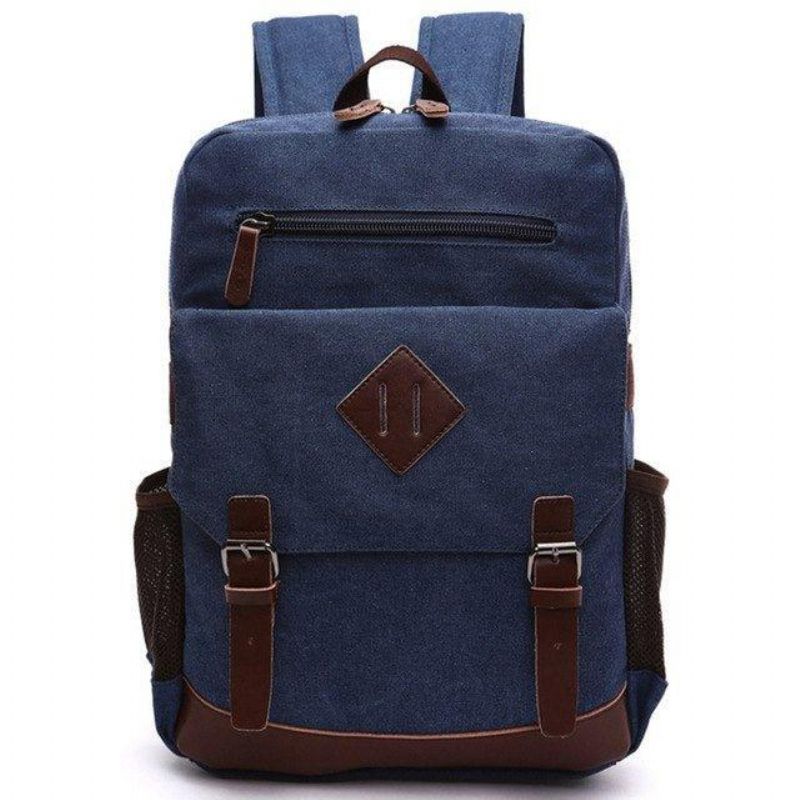 Grand Sac À Dos Toile Vintage Pour Ordinateur Portable