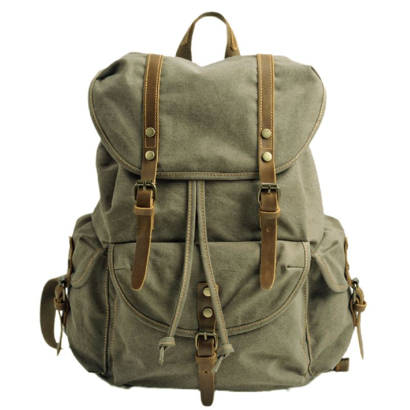 Grand Sac À Dos Toile Vintage Voyage Pour Hommes