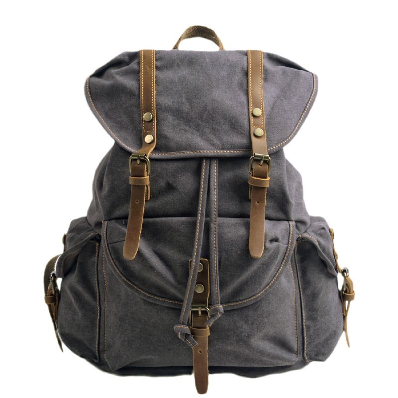 Grand Sac À Dos Toile Vintage Voyage Pour Hommes