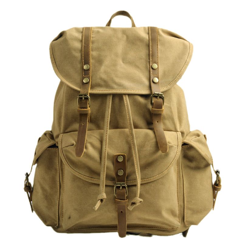 Grand Sac À Dos Toile Vintage Voyage Pour Hommes