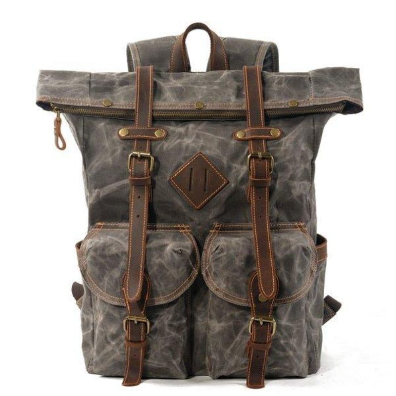 Grand Sac À Dos Vintage Toile Voyage