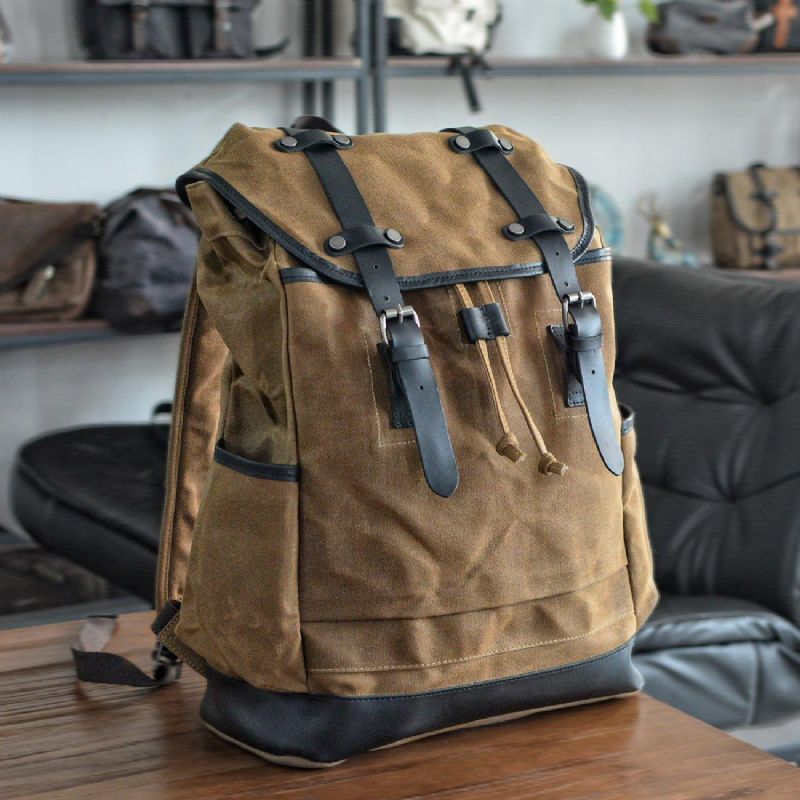 Grand Sac À Dos Voyage Vintage Toile Pour Hommes