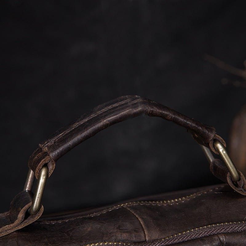 Grand Sac Messager Vintage Cuir Véritable