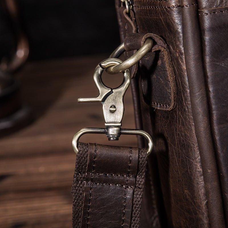 Grand Sac Messager Vintage Cuir Véritable