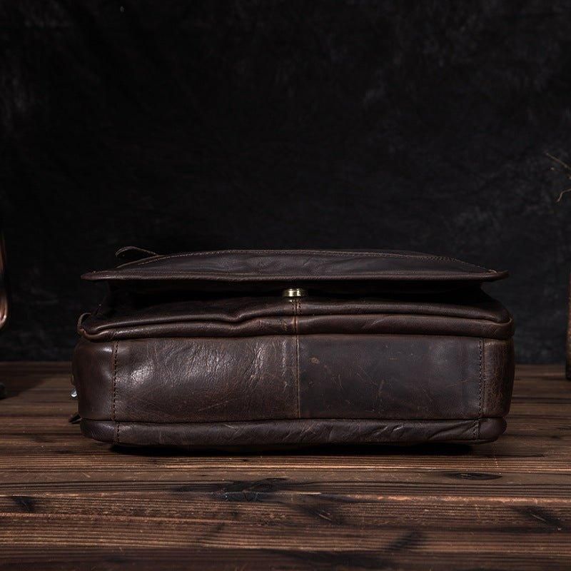 Grand Sac Messager Vintage Cuir Véritable