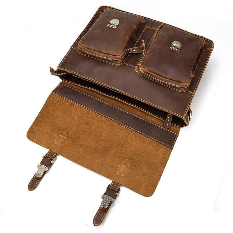 Mallette Cuir Pour Homme Grand Ordinateur Portable 15.6 Pouces