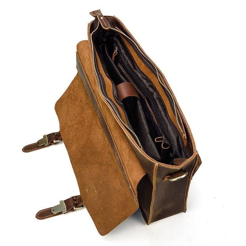 Mallette Cuir Pour Homme Grand Ordinateur Portable 15.6 Pouces