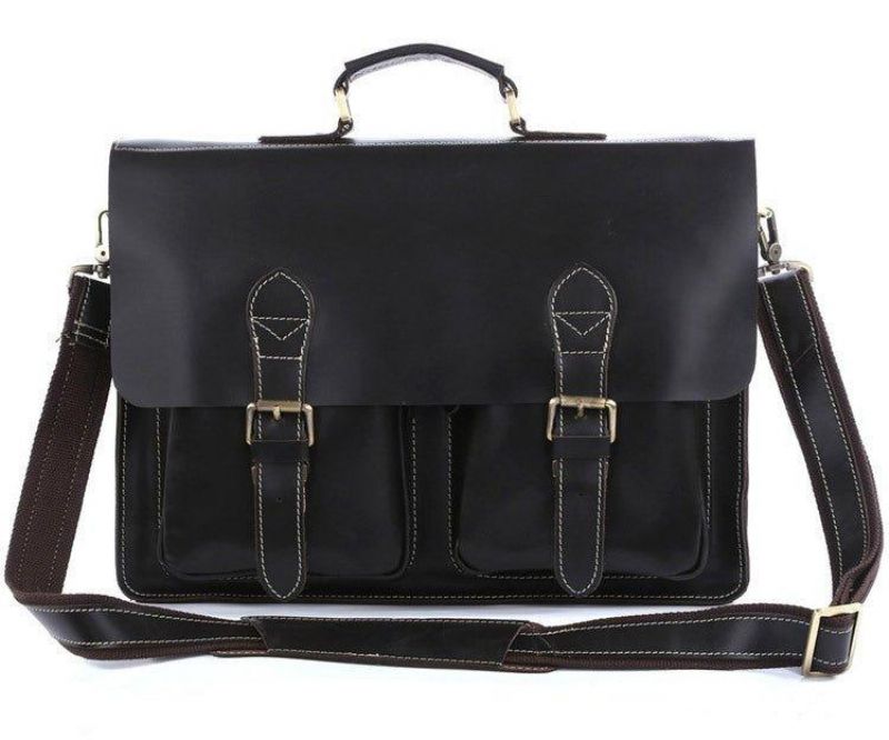 Mallette Cuir Pour Homme Grand Ordinateur Portable 15.6 Pouces
