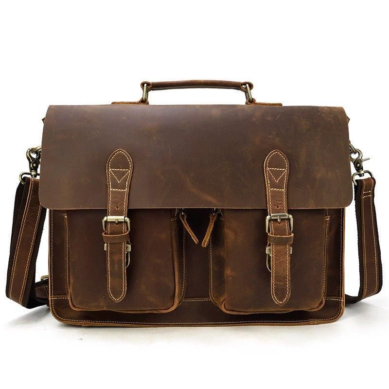 Mallette Cuir Pour Homme Grand Ordinateur Portable 15.6 Pouces