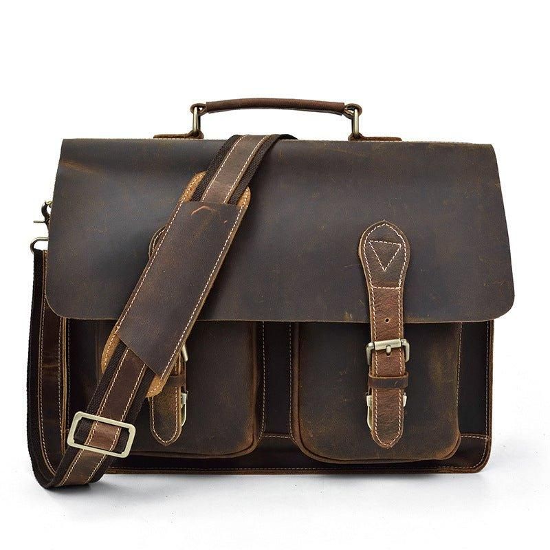 Mallette Cuir Pour Homme Grand Ordinateur Portable 15.6 Pouces