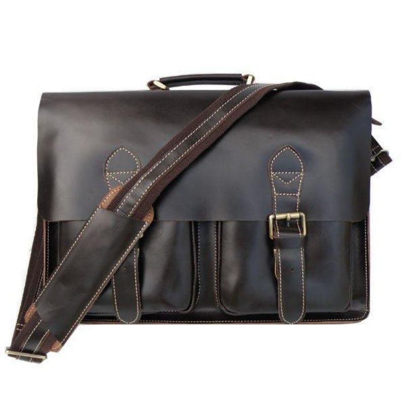 Mallette Cuir Pour Homme Grand Ordinateur Portable 15.6 Pouces