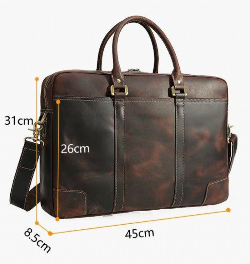 Mallette Cuir Vintage Pour Ordinateur Portable 17.3 Pouces Business