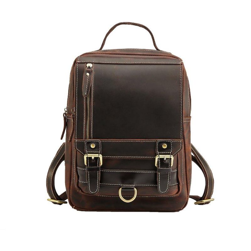 Petit Sac À Dos Convertible Cuir Pour Hommes Vintage