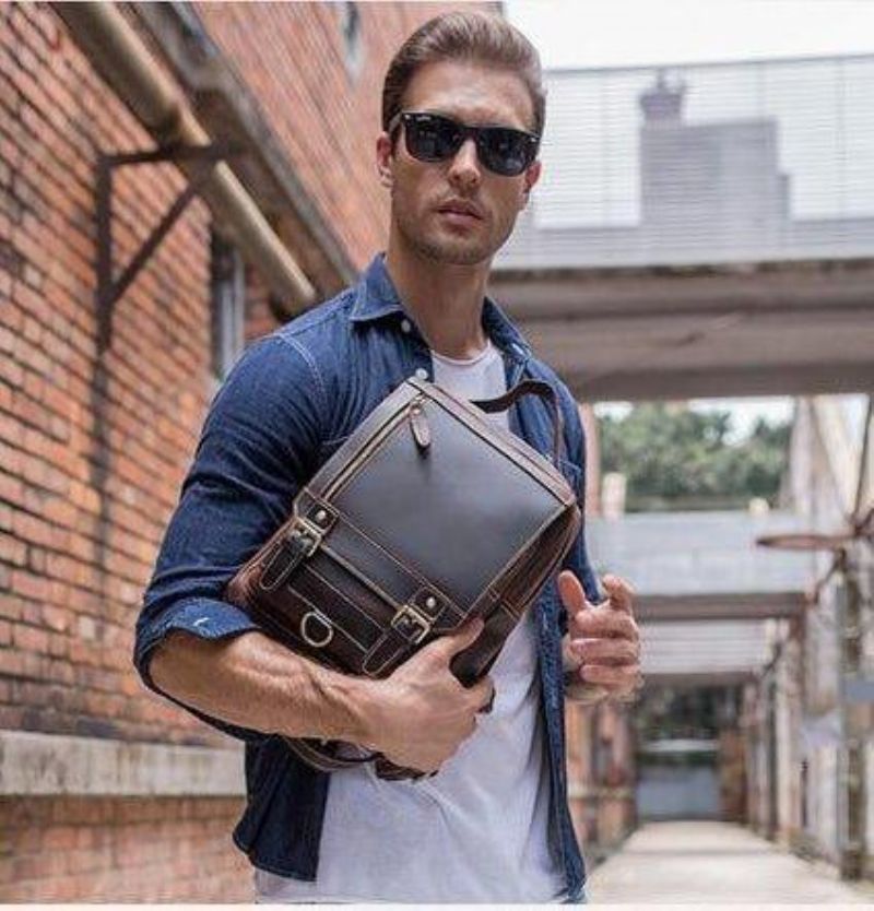 Petit Sac À Dos Convertible Cuir Pour Hommes Vintage
