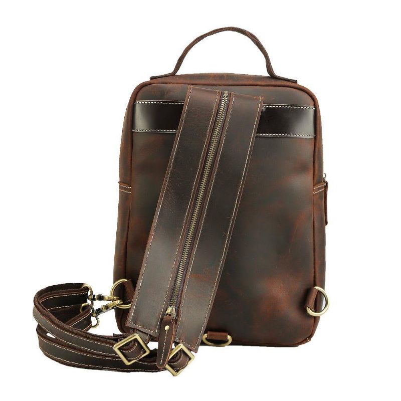 Petit Sac À Dos Convertible Cuir Pour Hommes Vintage