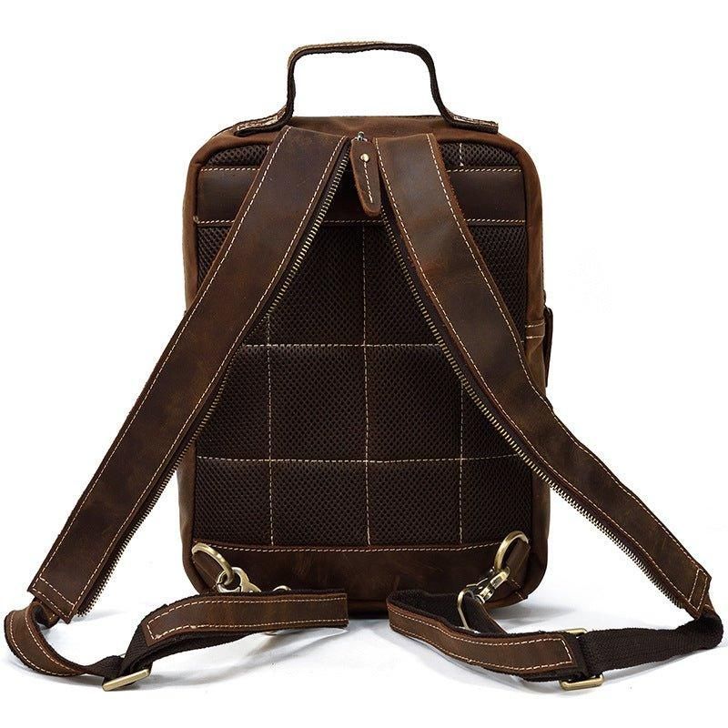 Petit Sac À Dos Convertible Cuir Pour Hommes Vintage