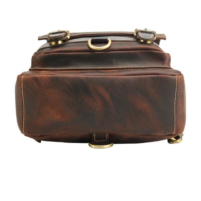 Petit Sac À Dos Convertible Cuir Pour Hommes Vintage
