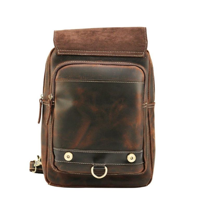 Petit Sac À Dos Convertible Cuir Pour Hommes Vintage