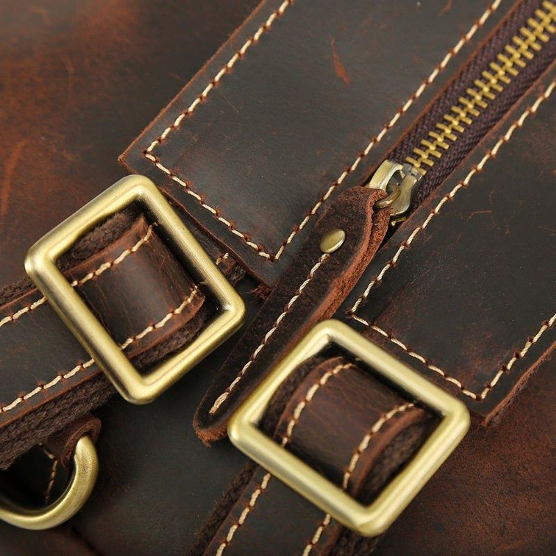 Petit Sac À Dos Convertible Cuir Pour Hommes Vintage
