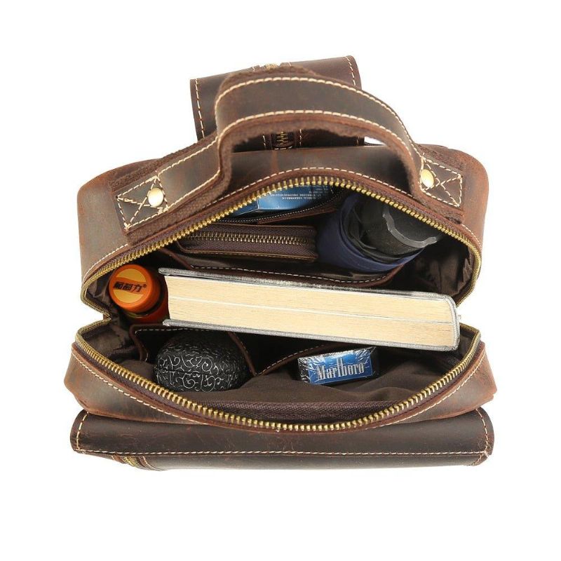Petit Sac À Dos Convertible Cuir Pour Hommes Vintage