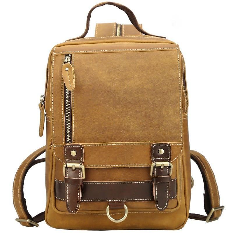 Petit Sac À Dos Convertible Cuir Pour Hommes Vintage