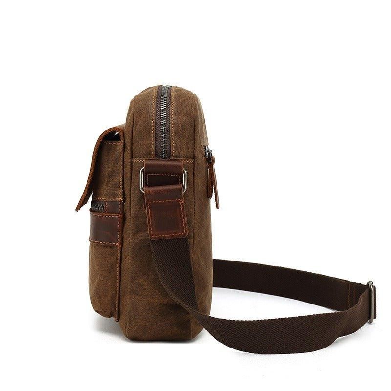 Petit Sac Messager À Bandoulière Toile Pour Homme