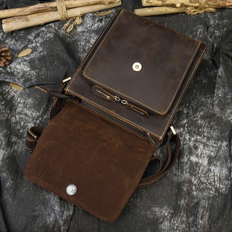 Petit Sac Messager Cuir À Bandoulière Pour Homme